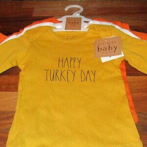 Rae Dunn Baby Fall Body Suit 3-Pack NWT